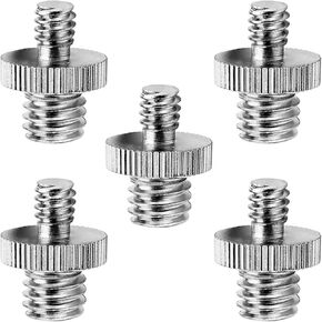 5 CORE 1/4" Male to 3/8"-16 Male Threaded Tripod Adapter Camera Mount Screw Thread Adapters Converter for Camera Cage Light Stand Monopod 5 Pack