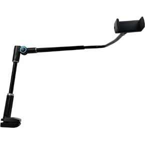 Phone Holder Desk Bed 360 Adjustable Clamp Clip Upgraded Stable Clip Flexible Leather Wrapped Arm Applicable to Desk Headboard Bed Bedside Table.