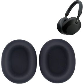 Earpads for Sony WH-1000XM5, A Pair of Replacement Ear Cushion Pads with Protein Leather and Memory Foam for Sony WH 1000XM5 Noise canceling Stereo Headset, Black (Black)
