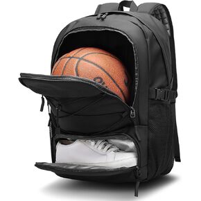 Basketball Backpack Large Sport Bag for Men，Waterproof Backpack with Separate Ball Holder Shoes Compartment，Sports Equipment Bag for Basketball，Volleyball，Soccer，Gym，Outdoor