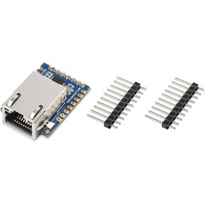 Waveshare TTL UART to Ethernet Mini Module, Castellated Holes with Immersion Gold Design, Highly Integrated Packaging