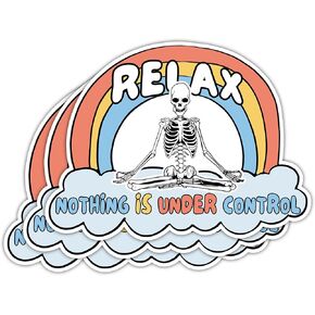 (3PCS) Relax Nothing is Under Control Sticker, Water Bottle Sticker, Funny Bumper Sticker, Weed Sticker, Nothing Phone Sticker, Hard Hat Sticker, Funny Car Sticker, Bottle Quote Decal