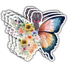 (3Pcs) Floral Butterfly Sticker Beautiful Inspirational Motivational Quotes Vinyl Decals for Tumbler Kindles Laptop Water Bottles Books Phone - Size 3x2.5 Inches