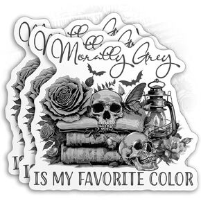 (3PCS) Morally Gray is My Favorite Color Sticker Bookish Sticker Kindle Morally Grey Romance Book 2" Die-Cut Waterproof Vinyl Sticker for Water Bottle Tumbler Phone Case Laptop Car (2 Inches)