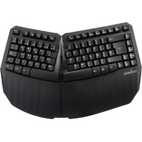 Perixx PERIBOARD-613B Mini Teclado Ergonómico Inalámbrico con Modo Dual 2.4G y Bluetooth, Compatible con Windows 11 y Mac OS X System - Negro - Layout Español