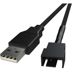 LINKUP - (2 Packs) USB to 3/4-P PWM 5V | CPU/Case Fan Sleeved Power Cable Adapter | USB 2.0, 3.0, 3.1