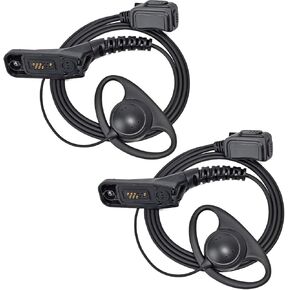 TWAYRDIO Walkie Talkie Earpiece with Mic for Motorola APX 6000 7000 8000 Portable Radios, Two-Way Radio D Shape Ear Hook Headset for MOTOTRBO XPR 7550e 7550 7350e 7380e 7580e, Pack of 2