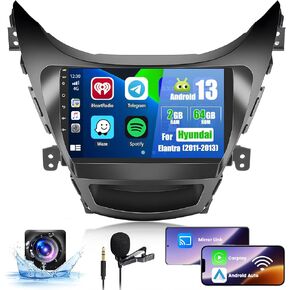 Car Radio for Hyundai Elantra 2011 2012 2013, Car Stereo Wireless Carplay Android Auto, Android 13 System, 2+64GB, 9 Inch Touch Screen Bluetooth Car Radio GPS WiFi SWC Backup Camera