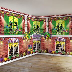 7 × 12 قدمًا من النسيج Mardi Gras خلفية Mardi Gras زخارف الحفلات ، خلفيات تنكر خلفيات Mardi Gras شارع الشرفة الخلفية لافتة الكرنفال Mardi Gras Party Supplies for Masquerade in Kuwait