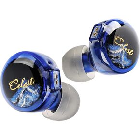 QOA Kinera Celest in Ear Monitor, 3.5mm HiFi Wired Earphone, Enhanced SPD2.0 BA Driver IEM Earphone,with Resin Housing,2-Pin Detachable Cable,for Musicians Sound Engineers and DJs(4.4mm，Blue)