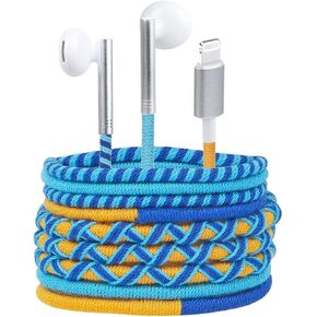 URIZONS Rope Braided Earphones with Mic, Kids Earbuds, in-Ear Lighting Headphones,Tangle-Free Cord Wrapped for iPhone 7, 8,11,12.13,XR MAX