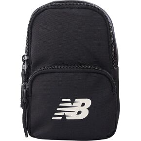 Concept One New Balance Mini Backpack, Micro Travel Shoulder Bag with Adjustable Straps for Men and Women, Black, 7 Inch