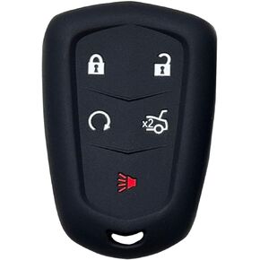 Key Fob Cover for Cadillac ATS: 5 Buttons Key Fob Case Fit for Cadillac XT4 XT5 XT6 CT6 ATS V CTS V XTS Professional SRX 2014 2015 2016 2017 2018 2019 2020 2021 2022 丨Remote Protector YQ2AB (Black)