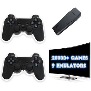 Retro Game Console, Retro Stick with Built-in 9 Emulators, 20,000+ Games, Plug and Play Video Game Console 4K High Definition HDMI Output for TV with Dual Controllers