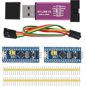 UMLIFE1PCS ST-Link V2 Programming Unit Emulator Downloader(Random Color) STM8 STM32 STLINK with 2PCS 40pin STM32F103C8T6 ARM STM32 SWD Minimum System Board Micro USB for Arduino