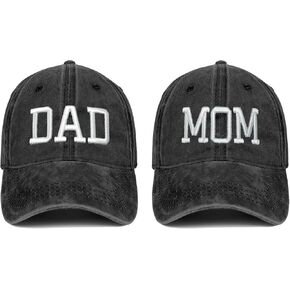 Mom and Dad Hats Fathers Day Dad Mom Gifts Hat Embroidered Adjustable Baseball Caps Gift for Couples Parents