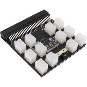 HLT Upgrade Version Power Supply Breakout Board Adapter with 12 PCS ATX 6Pin Power Connector for ETH BTC Ming