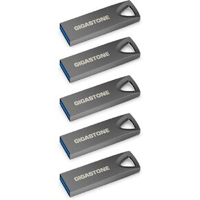 GIGASTONE Z70 64 GB 5 Pack USB 3.2 Gen1, USB Flash Drives, Reliable for PC and Mac, Waterproof Metal, Mini and Robust, USB 2.0/3.0 Compatible