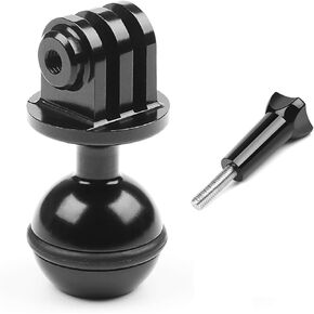 D&F CNC Mount 1-Inch Diameter Ball with 3/8'' Screw Thread for APEMAN Campark Sport Cam to Connect with Any RAM Style Mount