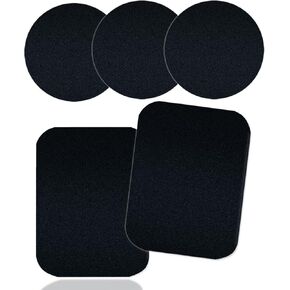 5 Pcs Adhesive Thin Metal Plates for Magnetic Mounts, Metal Plates for Phone Case,Metal Plates Disc for Iphone Phone Magnet/Car Cell Phone Automobile Magnet Cradles, 2 Rectangle & 3 Round, Black