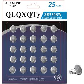 SR920SW 370 371 Watch Battery AG6 LR921 V371 1.55V Silver Oxide Battery Long Lasting Button Coin Battery 25 Pack