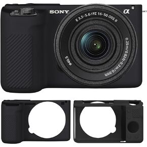 Camera Case for Sony Alpha ZVE10 II Camera, Digital Camera Soft Silicone Protective Bag, Silicone Cover Rubber Soft Camera Case, Black