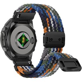 26mm Quickfit Braided Watch Band Compatible with Garmin Fenix 8 AMOLED 51mm/7X Pro/7X/6X Pro/6X, Nylon Woven Replacement Strap for Enduro 3/Descent Mk3i/Instinct 2X/Tactix 7/Quatix 7X