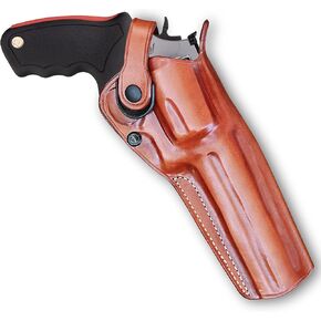 Premium Leather Three Slots Belt Holster with Retention Strap Fits Taurus Raging Hunter 44 Mag/ 454 Casull 6.75" BBL, Right Hand Draw, Brown Color #1574#