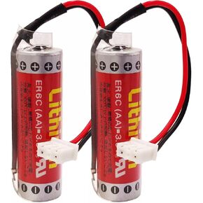 (2 حزمة) 3.6V ER6C AA PLC بطارية 1800 مللي أمبير في FX F2-40BL PLC مع بطارية ليثيوم سد بيضاء