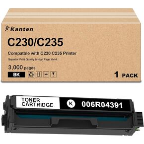 C230 C235 Black High-Yield Toner Cartridge(with New chip) Compatble with Xerox C230 C235 Multifunction Printer Replacement for 006R04391 Black Toner Cartridge 3,000 Pages(1 Black)