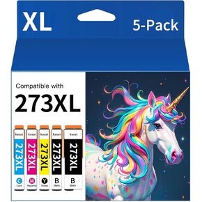 273XL Ink Cartridges Remanufactured Ink Replacement for Epson 273 Ink Cartridges Compatible with XP-820 XP-810 XP-800 XP-620 XP-610 XP-600 XP-520 Printer(5 Pack)