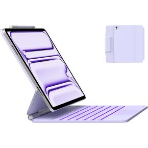 typecase Keyboard Case for 2024 M4 iPad Pro 13,Magic Keyboard with 11-Color Backlight,Keyboard Case with Pencil Holder,Bulit-in Trackpad,Easy-Set Magnetic Stand,Purple