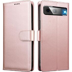 iweoco لـ Google Pixel 8 Wallet مع RFID مضاد RFID فتح فتحات بطاقة الائتمان النقدية حماية قفل مغناطيسي القوي مقفل Kickstand Pixel 8 Case (Rose_Gold)