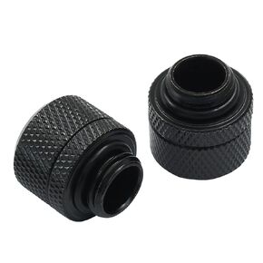 2Pcs G1/4" Thread to 3/8" ID,1/2 OD Flexible Tube Connector Quick Tighten Brass Two Touch Fitting for Computer Water Cooling System,Black