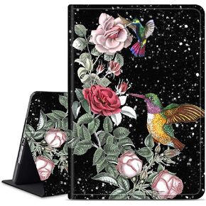 Case for Samsung Galaxy Tab E 9.6" Tablet 2015 (SM-T560/T561/T565/T567), Dikoer Slim Adjustable Stand Back Shell Protection Smart Cover for Galaxy Tab E 9.6 Inch, Purple Flower