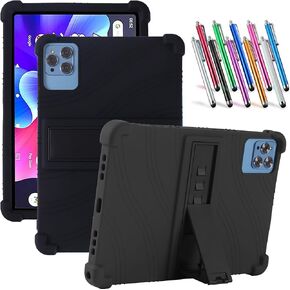 Case for ZANDIZ C10 / Lville LVEC10 / HiGrace C10/ Freeski C10/ FYMLCPFY C10A / AEEZO C10, 10.1 Inch Tablet - Lightweight Protective Silicone Stand Cover + 1 Random Color Stylus (Black)