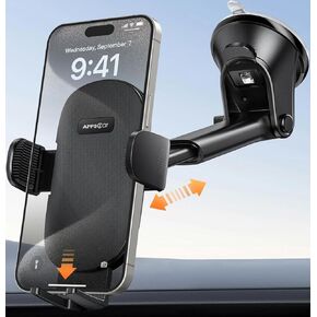 APPS2Car Car Phone Holders for Your car, Dashboard/Windshield Cell Phone Holder, Compatible with iPhone, Samsung, and All Smartphones