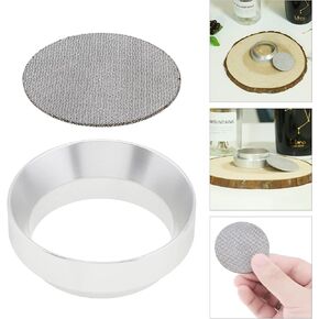 51mm Espresso Dosing Funnel and Puck Screen, Magnetic Espresso Coffee Dosing Ring, Reusable 1.7mm Thickness Espresso Puck Screen 316 Stainless Steel Fits 51mm Portafilter