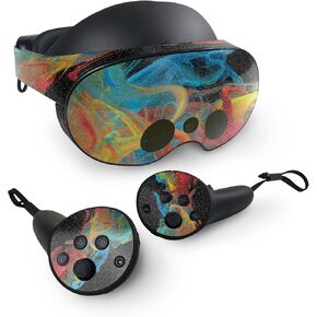 MightySkins Glossy Glitter Skin Compatible with Meta Quest Pro - Primary Smoke | Protective, Durable High-Gloss Glitter Finish | Easy to Apply, Remove, and Change Styles | Made in The USA