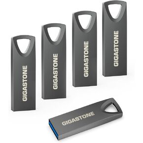 GIGASTONE Z70 32 GB 5 Pack, USB 3.2 Gen1 USB Flash Drives, Reliable for PC and Mac, Waterproof Metal, Mini and Robust, USB 2.0/3.0 Compatible