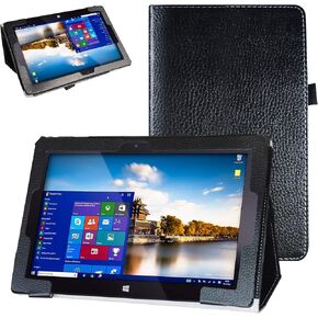 Bige for Fusion5 FWIN232 Plus S1 Case,PU Leather Folio 2-Folding Stand Cover for Fusion5 FWIN232 PRO /FWIN232 Plus S1 10-inch Tablet(Not fit FWIN232 S2),Black