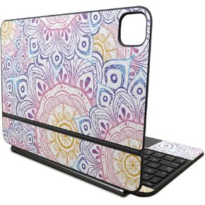 Carbon Fiber Skin Compatible with Apple Magic Keyboard for iPad Pro 11‑inch (M4) 2024 - Vibrant Mandala - Premium 3M Vinyl Protective Decal Cover - Easy to Apply | Crafted in The USA by MightySkins