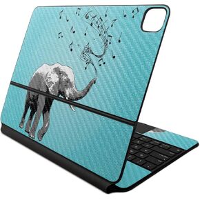 Carbon Fiber Skin Compatible with Apple Magic Keyboard for iPad Air 13-inch (M2) 2024 - Musical Elephant - Premium 3M Vinyl Protective Decal Cover - Easy to Apply | Crafted in The USA by MightySkins