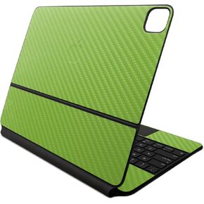 Carbon Fiber Skin Compatible with Apple Magic Keyboard for iPad Air 13-inch (M2) 2024 - Solid Lime Green - Premium 3M Vinyl Protective Decal Cover - Easy to Apply | Crafted in The USA by MightySkins
