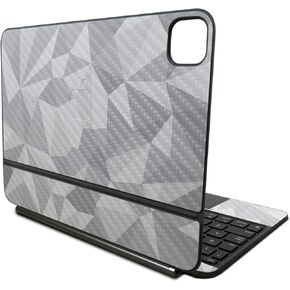 Carbon Fiber Skin Compatible with Apple Magic Keyboard for iPad Pro 11‑inch (M4) 2024 - Gray Polygon - Premium 3M Vinyl Protective Wrap Decal Cover - Easy to Apply | Crafted in The USA by MightySkins