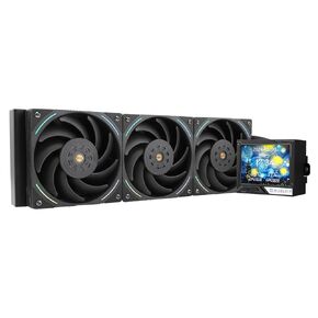 Mjolnir Vision 360 ARGB Black CPU Water Cooler,3 PWM Fans Water Cooling System with 2000PRM,for AM4/AM5&Intel LGA1851/1700, Magnetic Detachable LCD Screen with 320 * 240 Resolution