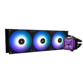 FW PRO 360 ARGB Black CPU Water Cooler,3 PWM Fans Water Cooling System with 2000PRM,for AM4/AM5&Intel LGA1851/1700, Magnetic Detachable LCD Screen with 320 * 320 Resolution
