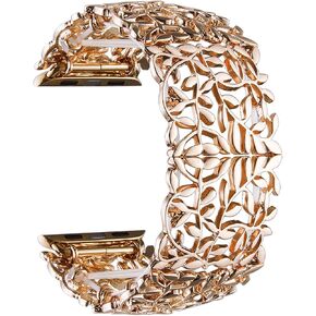 فرقة سوار ViQiv متوافقة مع Apple Watch 38mm 40mm 41mm 42mm 44mm 45mm 49mm iWatch Series SE/9/8/7/6/5/4/3/2 Ultra for Women الفريد من نوعها المعصم المعصم الممتدة المعدنية