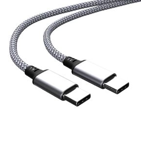 USB C to USB C Charger Cable for Samsung Galaxy S25 S24 S23 S22 S21 S20 Ultra, iPhone 16 15 Pro Max, iPad Pro 13 12.9 11 inch, iPad Air 5 4, Goolge Pixel 9 8 7, Nylon Braided Fast Charging Cord 5FT