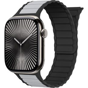 ارتباط مغناطيسي منفرد حلقة منفردة سبورت سبورت سيليكون أشرطة متوافقة مع نطاقات Apple Watch 40mm 41mm 42mm 44mm 45mm 46mm 49mm Iwatch Ultra 2 Ultra Se Series 10 9 8 7 6 5 4 للنساء الرجال in Kuwait